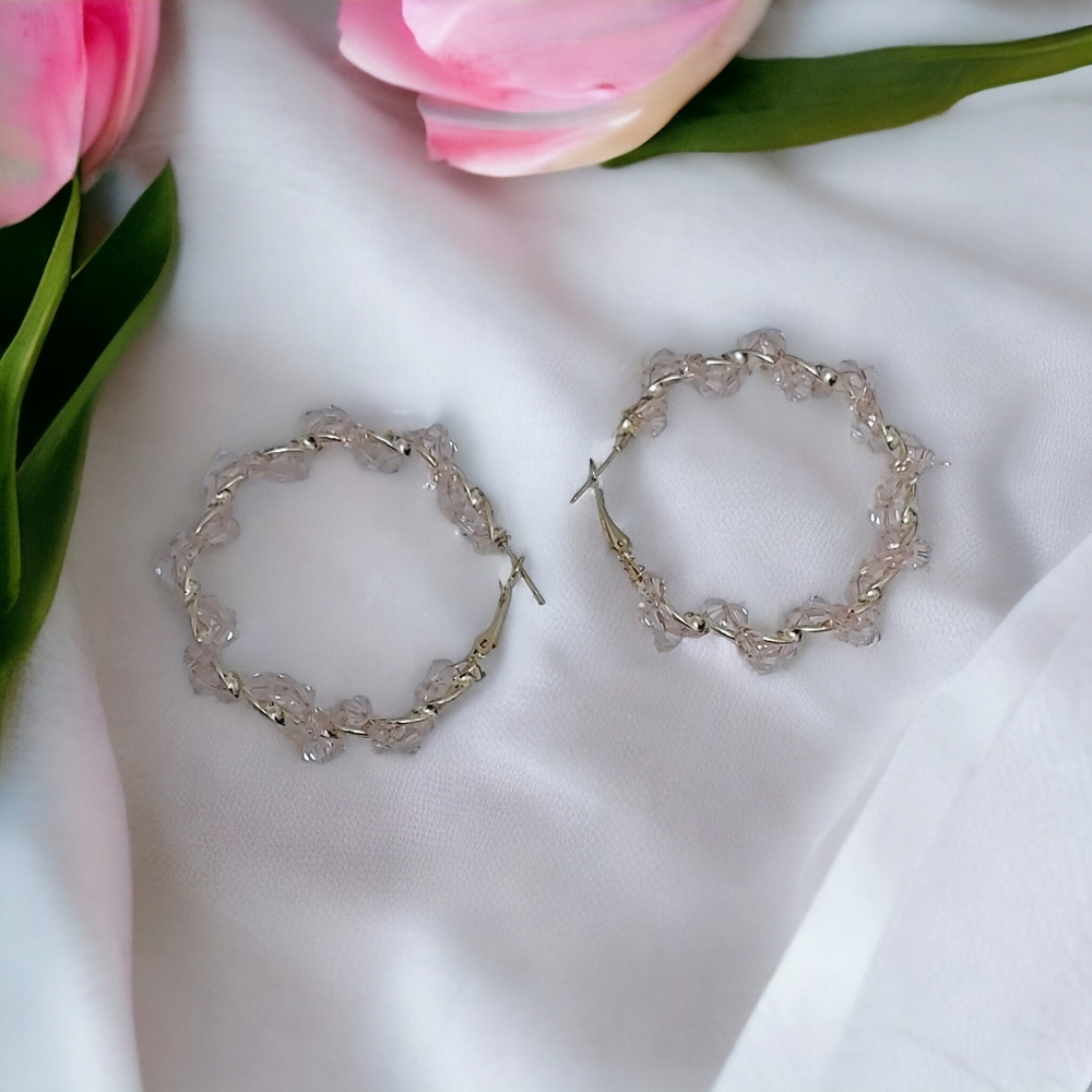 Blush hoop earrings - Picture 7 of 7